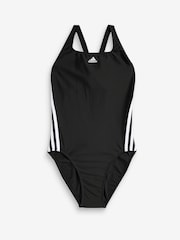 adidas Black Classic 3-Stripes Swimsuit - Image 6 of 6