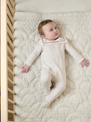 Laura Ashley Cream Sailor Collar 100% Cotton Sleepsuit - Image 1 of 6