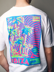 White Ibiza 100% Cotton Back Print Beach Graphic T-Shirt - Image 5 of 9
