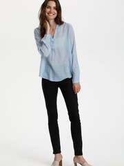Kaffe Blue Fana Long Sleeve Blouse - Image 1 of 6