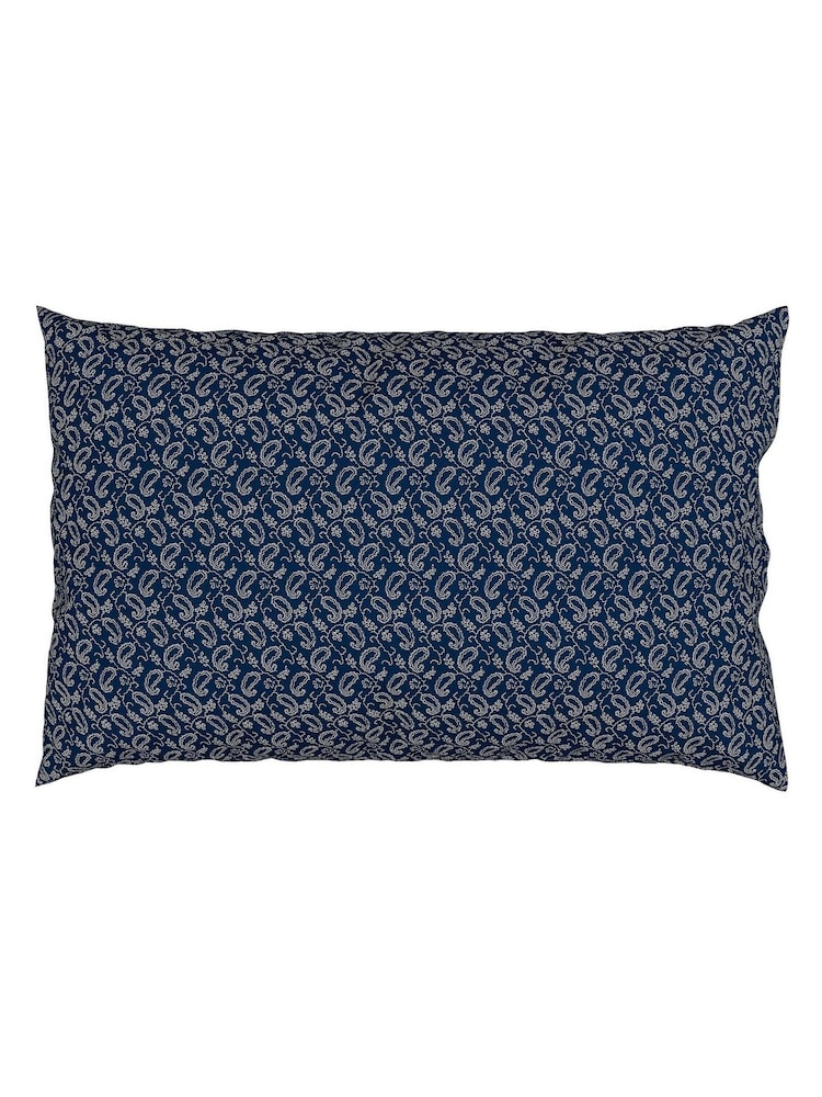 V&A Navy Elysian Pillowcase Pair - Image 2 of 4 V&A Navy Elysian Pillowcase Pair - Image 2 of 4