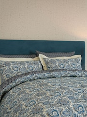 V&A Navy Elysian Pillowcase Pair - Image 3 of 4