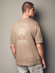 Stone Palm 100% Cotton Back Print Beach Graphic T-Shirt - Image 1 of 9
