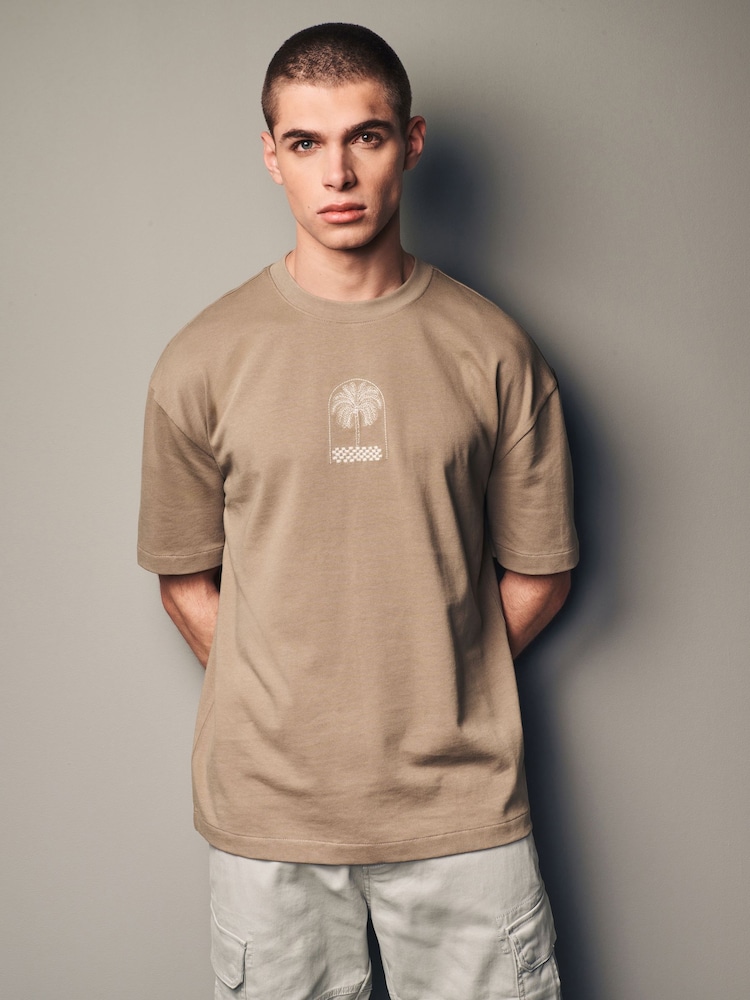 Stone Palm 100% Cotton Back Print Beach Graphic T-Shirt - Image 2 of 9 Stone Palm 100% Cotton Back Print Beach Graphic T-Shirt - Image 2 of 9