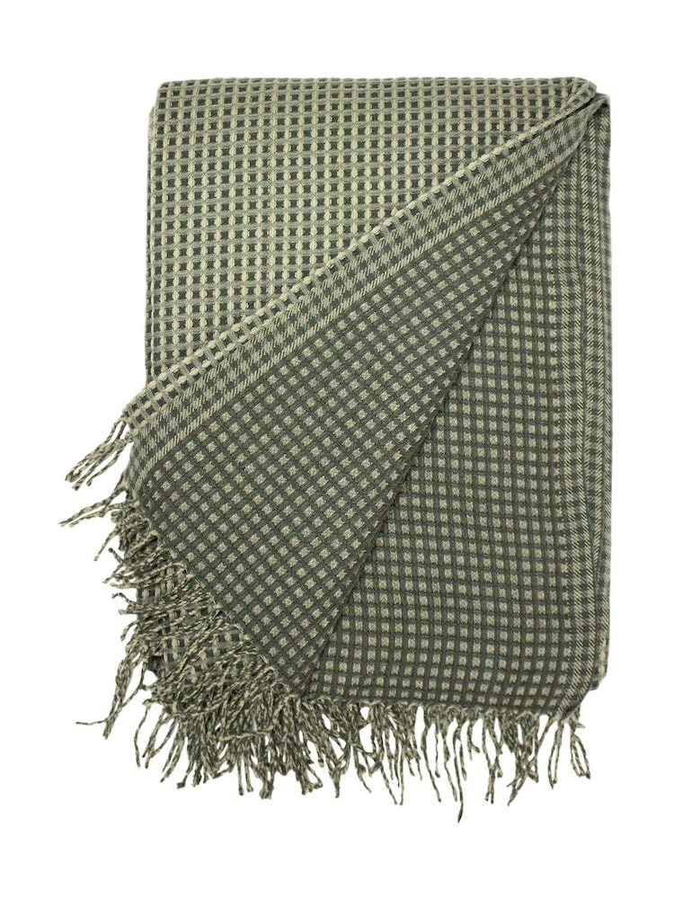Furn Grey Ronan Sherpa Waffle Fleece Throw - Image 2 of 2