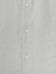 Reiss Light Sage Green Holiday Short Sleeve Linen Shirt - Image 6 of 6
