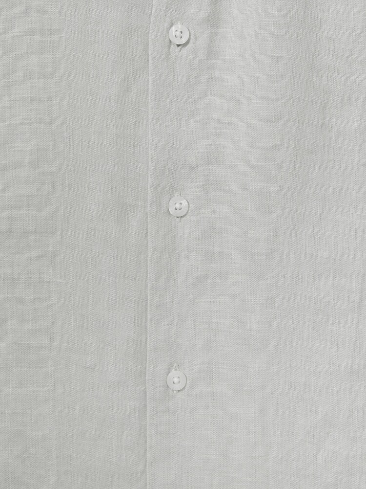 Reiss Light Sage Green Holiday Short Sleeve Linen Shirt - Image 6 of 6 Reiss Light Sage Green Holiday Short Sleeve Linen Shirt - Image 6 of 6