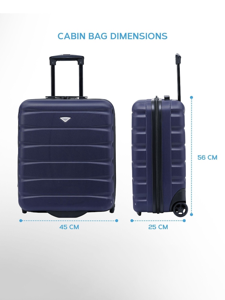 Flight Knight 56x45x25cm EasyJet Overhead 2 Wheel ABS Hard Case Cabin Carry On Hand Luggage - Image 2 of 7