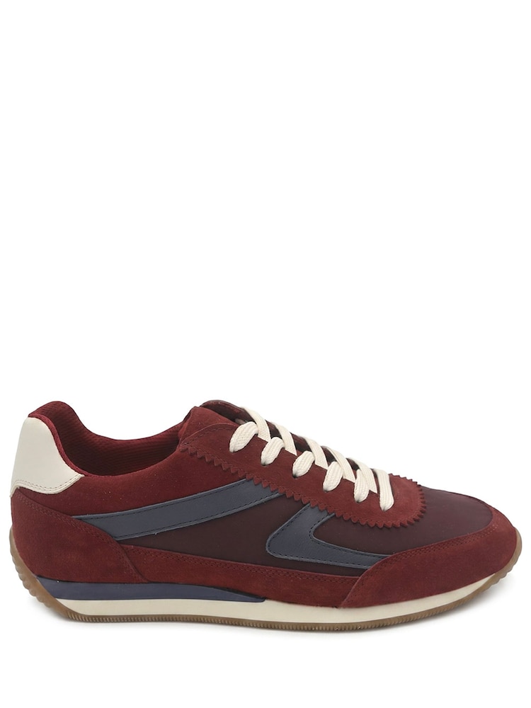 Jones Bootmaker Burgundy Aeries Leather Lace Up Trainers - Image 2 of 6 Jones Bootmaker Burgundy Aeries Leather Lace Up Trainers - Image 2 of 6