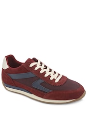 Jones Bootmaker Burgundy Aeries Leather Lace Up Trainers - Image 3 of 6