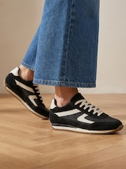 Jones Bootmaker Black Aeries Leather Lace Up Trainers - Image 1 of 6