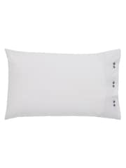 Bedeck of Belfast Charcoal & Tan Osanna 100% Cotton Pillowcase Pair - Image 2 of 4