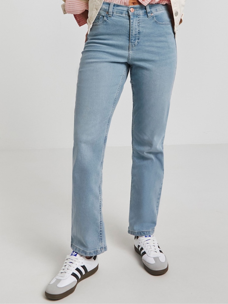 Simply Be Light Blue 24/7 Straight Leg Jeans - Image 1 of 4