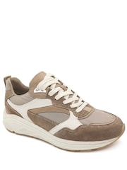Jones Bootmaker Beige Azelia Leather Lace Up Trainers - Image 3 of 6