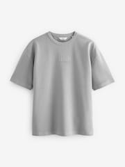 Light Grey Single Relaxed Fit Graphic Heavyweight 100% Cotton T-Shirt - Image 6 of 8