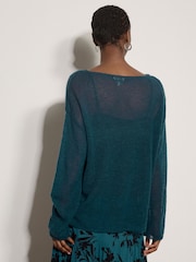 Apricot Blue Lightweight Brushed Oversized Jumper - Image 2 of 5
