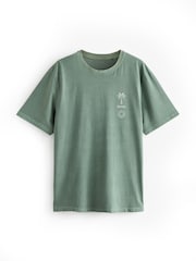 Green Sun 100% Cotton Back Print Beach Graphic T-Shirt - Image 6 of 8