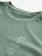 Green Sun 100% Cotton Back Print Beach Graphic T-Shirt - Image 7 of 8