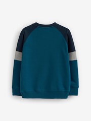 Petrolblau - Langärmeliges Raglan-Crew-Sweatshirt (3-16Jahre) - Bild 2 von 2
