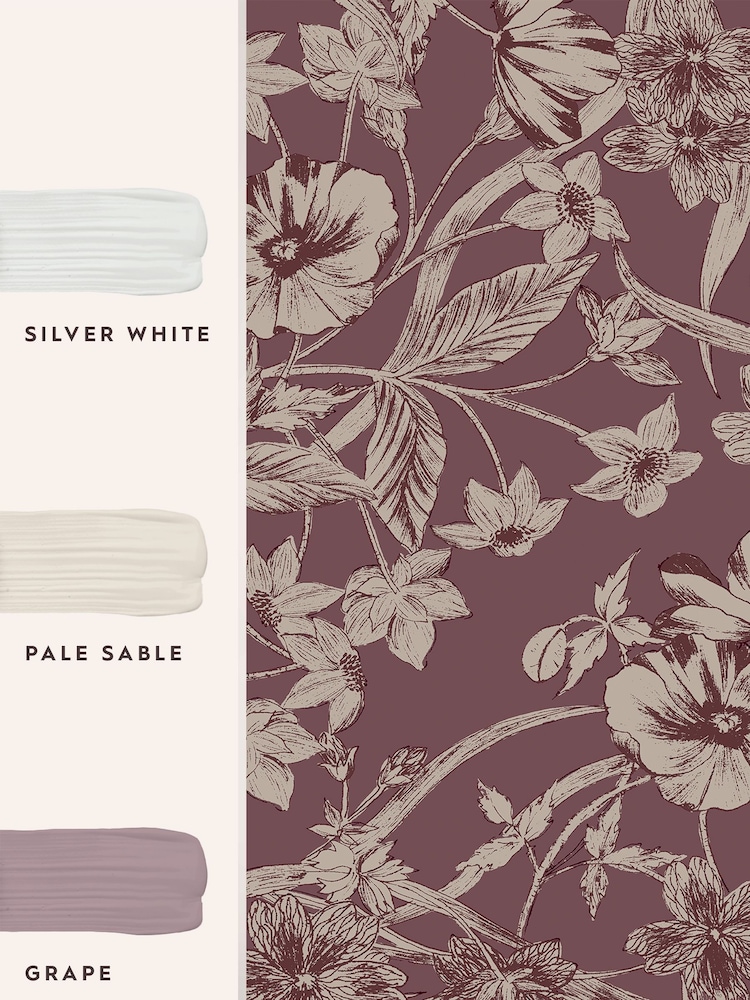 Laura Ashley Pale Blackberry Purple Summerhill 10M Wallpaper - Image 4 of 4