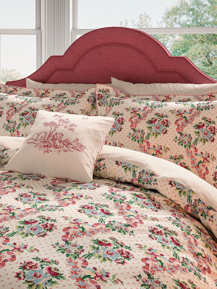 V&A Multi French Garden Elegant 100% Cotton Duvet Cover & Pillowcase Set - Image 1 of 5 V&A Multi French Garden Elegant 100% Cotton Duvet Cover & Pillowcase Set - Image 1 of 5