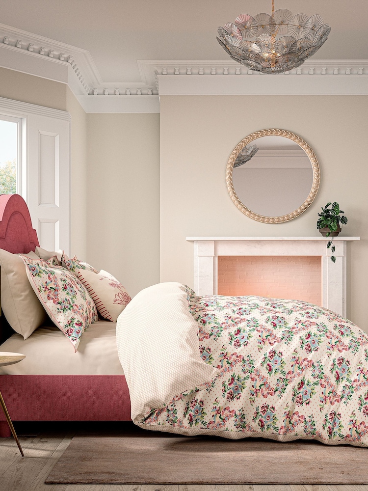 V&A Multi French Garden Elegant 100% Cotton Duvet Cover & Pillowcase Set - Image 2 of 5 V&A Multi French Garden Elegant 100% Cotton Duvet Cover & Pillowcase Set - Image 2 of 5