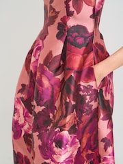 Gina Bacconi Pink Talia Fit & Flare Midi Dress - Image 4 of 6