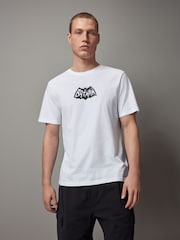 White Batman 100% Cotton License T-Shirt - Image 3 of 8