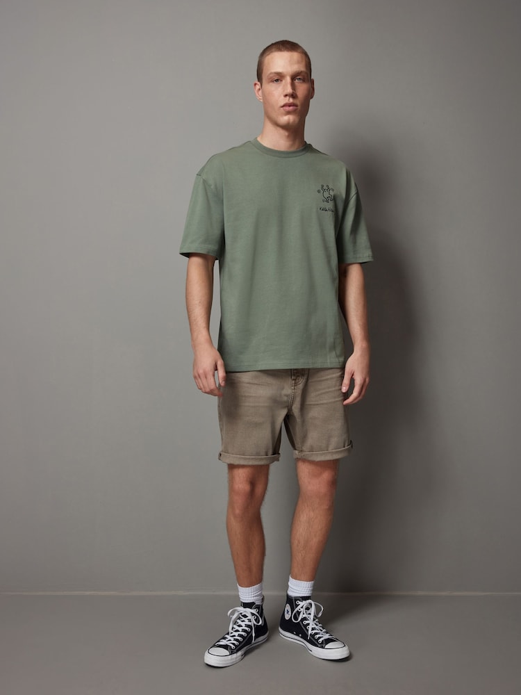Green Keith Haring Artist Licence 100% Cotton T-Shirt - Image 4 of 8