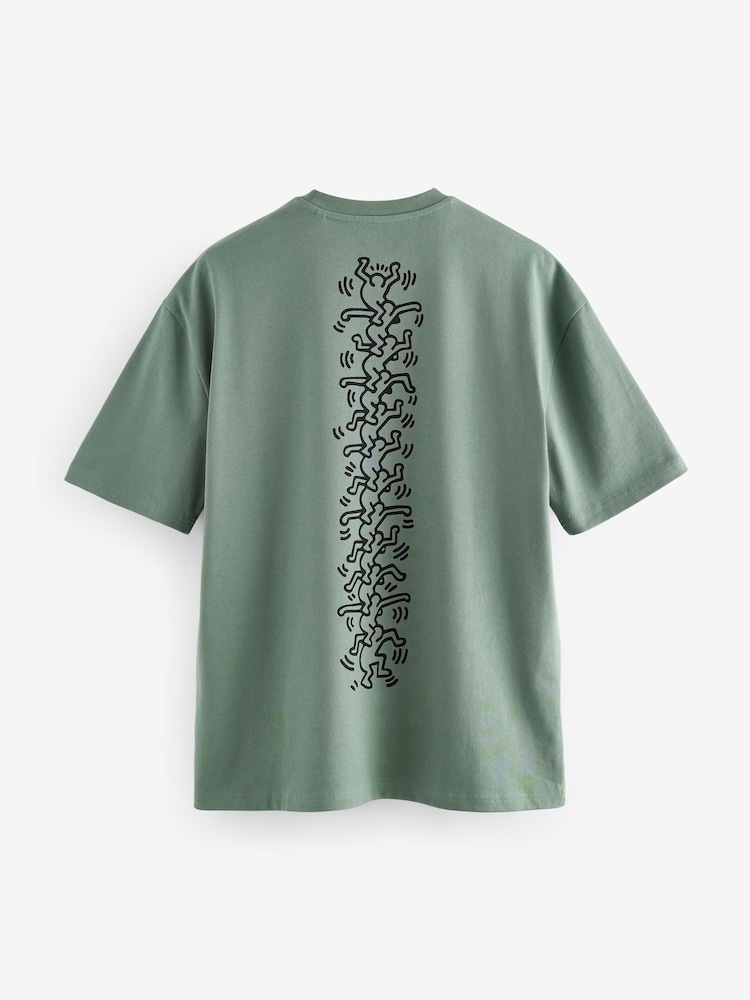 Green Keith Haring Artist Licence 100% Cotton T-Shirt - Image 6 of 8