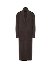 Long Tall Sally Brown Button Knitted Coatigan - Image 1 of 4