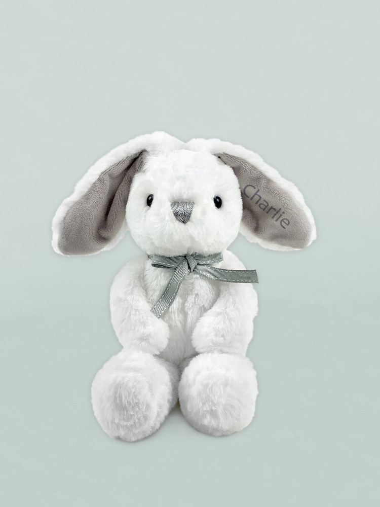 Babyblooms Grey 100% Cotton Gift Hamper with Personalised Bunny Soft Toy - Image 2 of 7