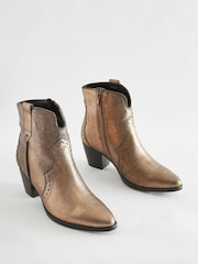 Metallic Extra Wide Fit Forever Comfort® Leather Cowboy/Western Boots - Image 1 of 5