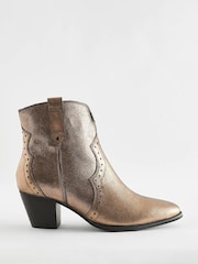 Metallic Extra Wide Fit Forever Comfort® Leather Cowboy/Western Boots - Image 2 of 5