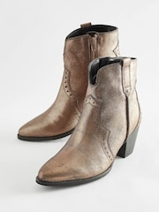 Metallic Extra Wide Fit Forever Comfort® Leather Cowboy/Western Boots - Image 3 of 5