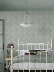 Laura Ashley Mineral Green Corrina Leaf A4 Wallpaper Sample - Image 1 of 2