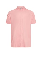 BadRhino Big & Tall Pink 100% Cotton Short Sleeve Poplin Shirt - Image 1 of 2