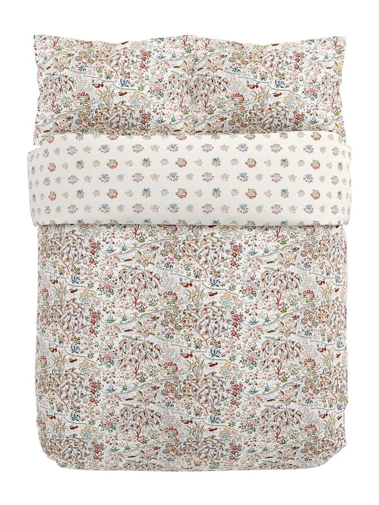 Sanderson Damson & Cobalt Moat Birds Floral 180 Thread Count Duvet Cover & Pillowcase Set - Image 4 of 4 Sanderson Damson & Cobalt Moat Birds Floral 180 Thread Count Duvet Cover & Pillowcase Set - Image 4 of 4