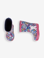JoJo Maman Bébé Navy Blue Woodland Mouse Wellies - Image 6 of 6