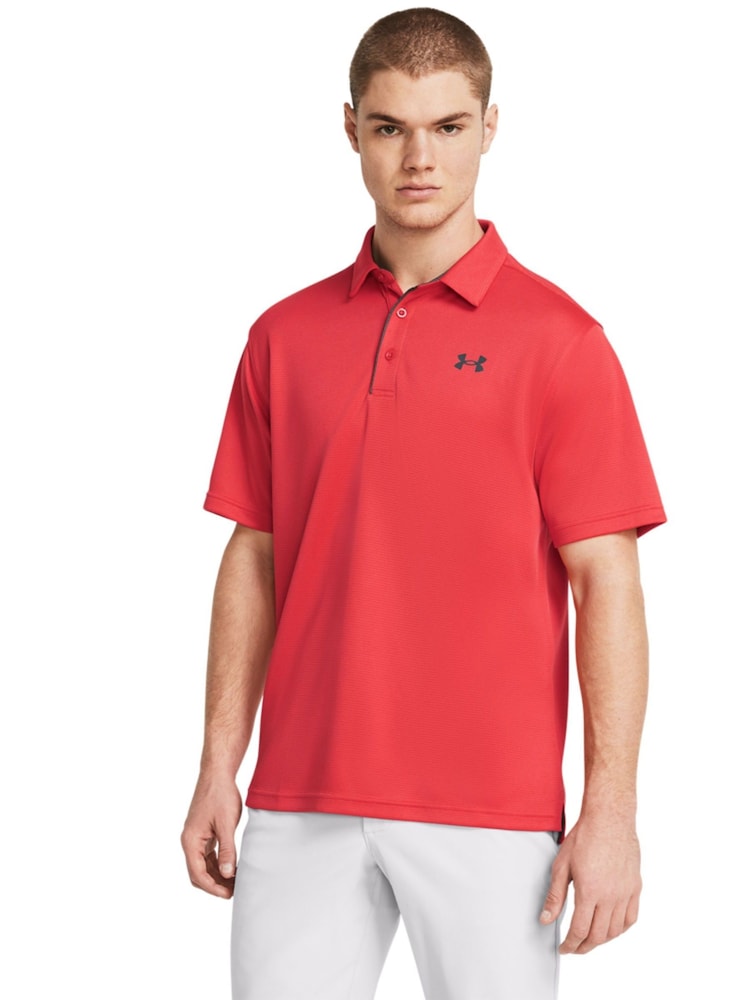 Under Armour Red/Grey Navy/Golf Tech Polo Shirt - Image 1 of 5