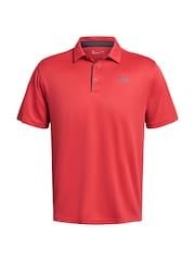 Under Armour Red/Grey Navy/Golf Tech Polo Shirt - Image 4 of 5