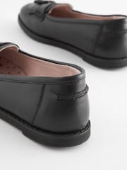 Black Standard Fit (F) School Leather Tassel Loafers - Image 4 of 5