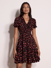 Minivestido fruncido con estampado floral de Apricot - Imagen 1 de 5