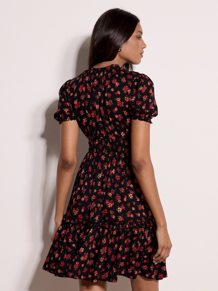 Minivestido fruncido con estampado floral de Apricot - Imagen 2 de 5