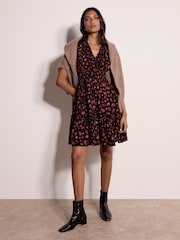 Minivestido fruncido con estampado floral de Apricot - Imagen 3 de 5