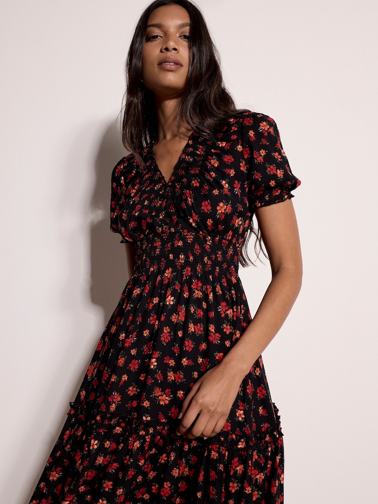 Minivestido fruncido con estampado floral de Apricot - Imagen 5 de 5