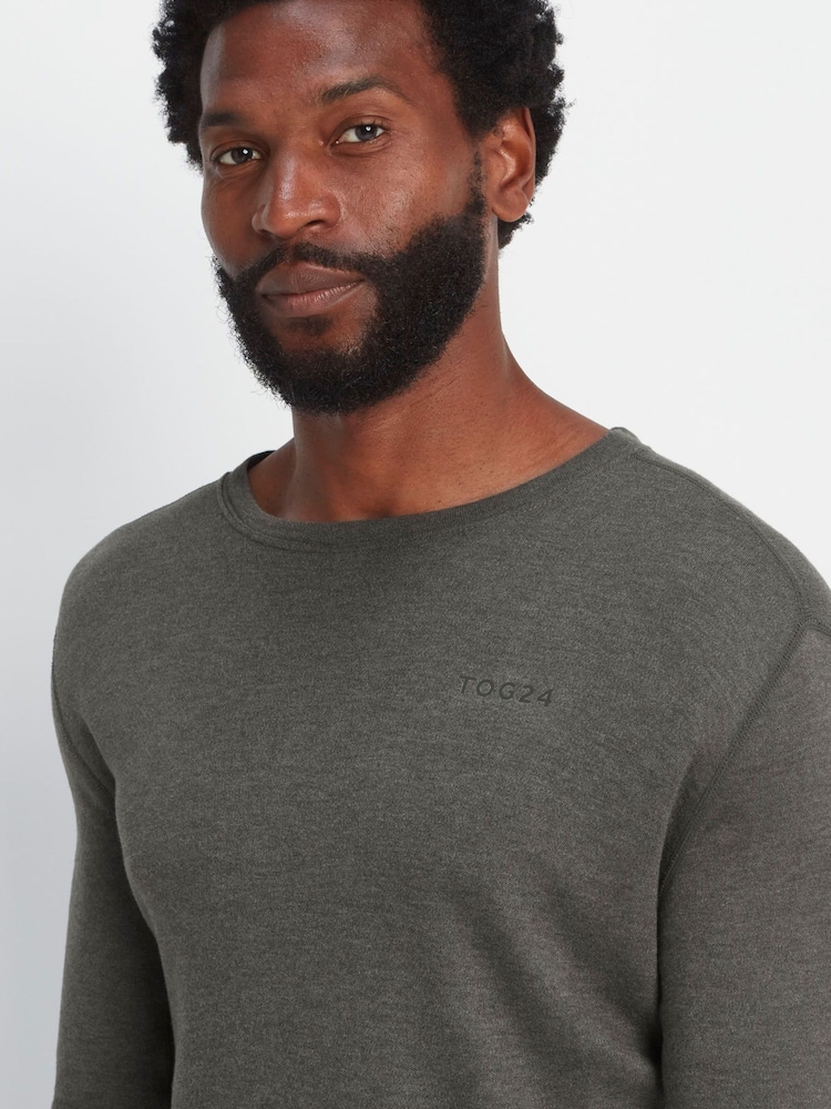 Tog 24 Dark Grey Marl Meru Thermal Crewneck Sweatshirt - Image 7 of 8