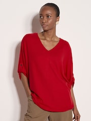 Apricot Red Soft Touch Oversized Batwing Top - Image 2 of 4