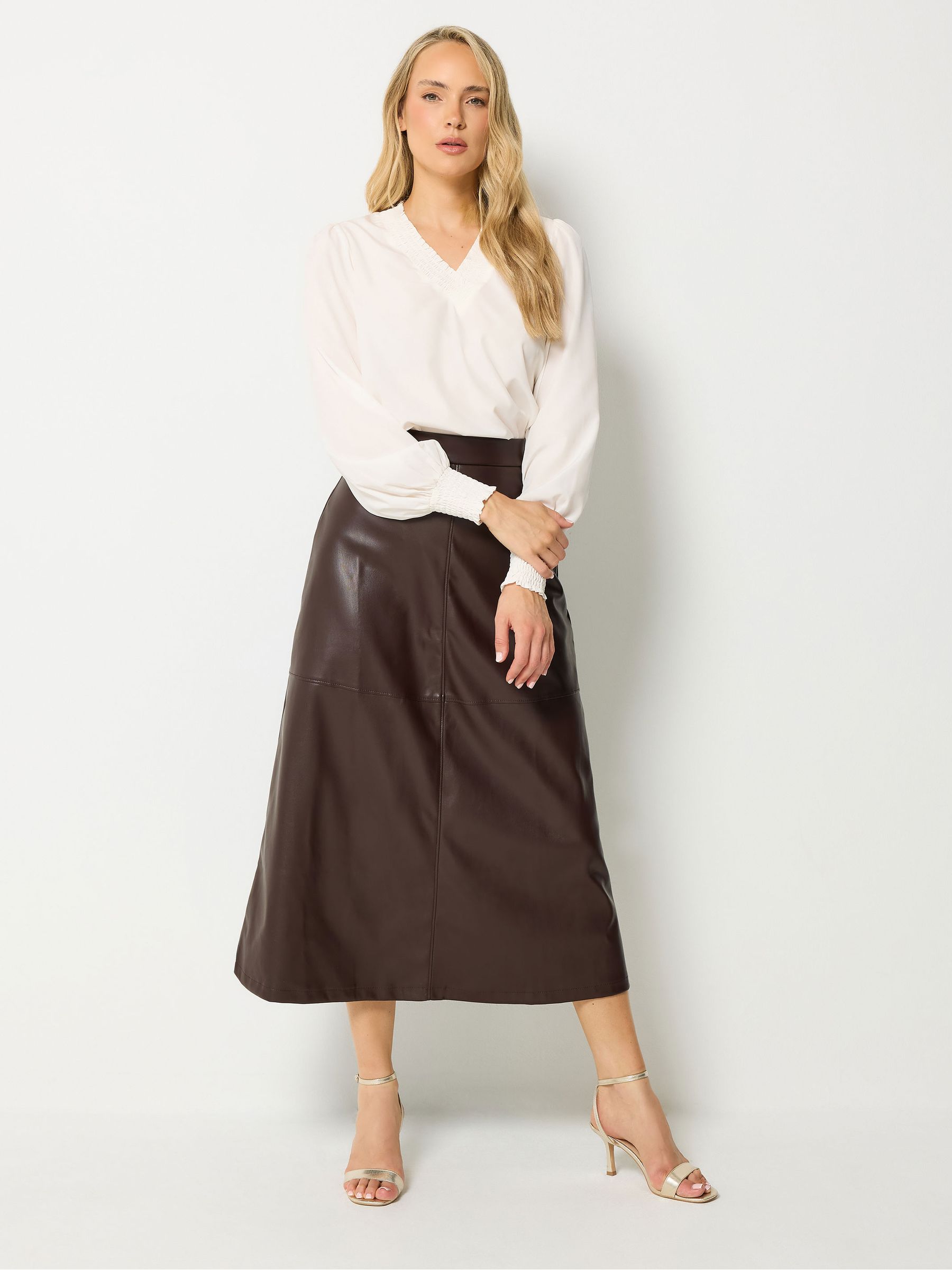 Long Tall Sally Women's Chocolate Tall Faux Leather Maxi Skirt In | : Size 24 - Image 2