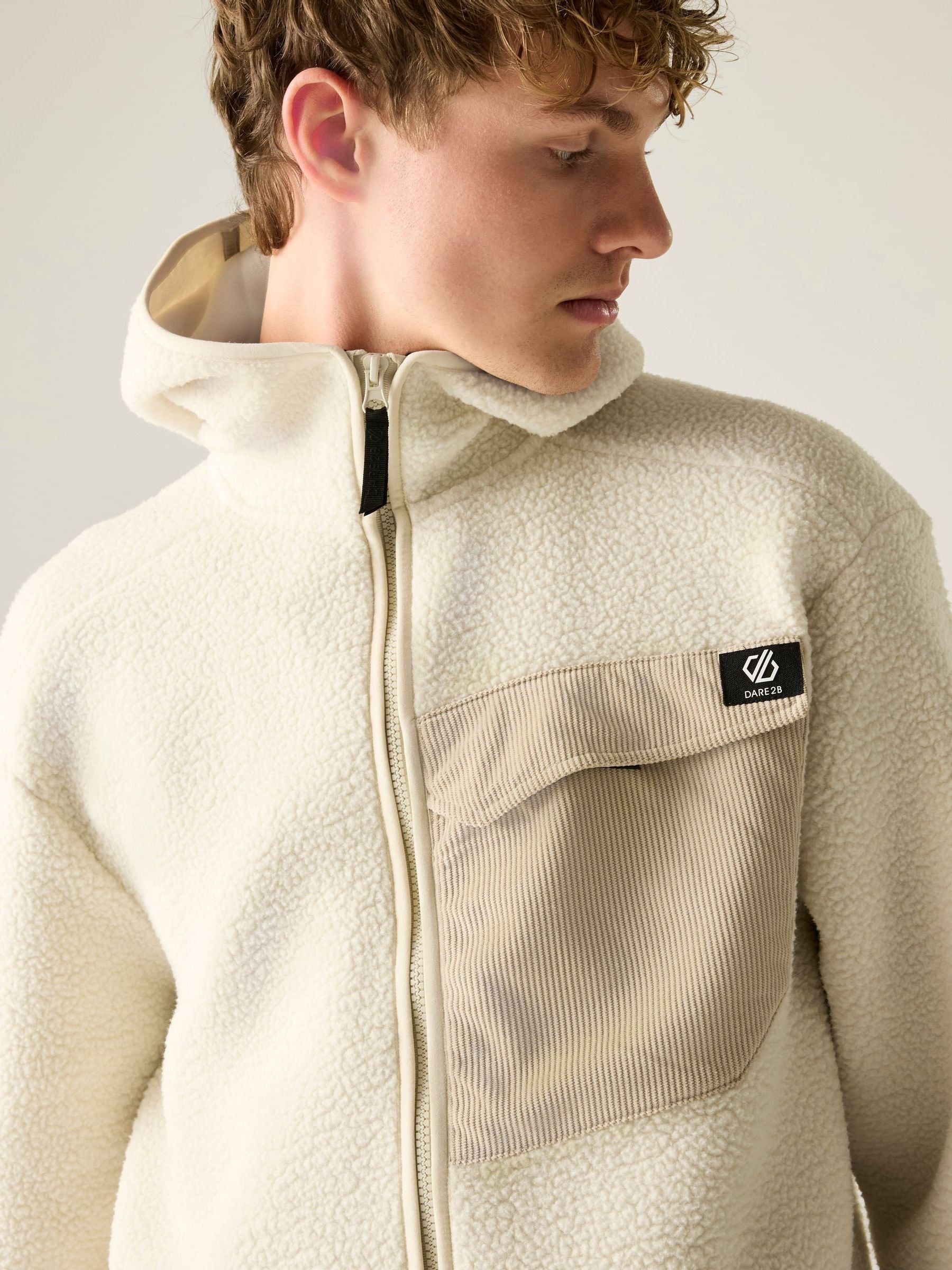 Dare 2B Men's White Firn Hooded Borg Fleece Size: Xxl - Image 4